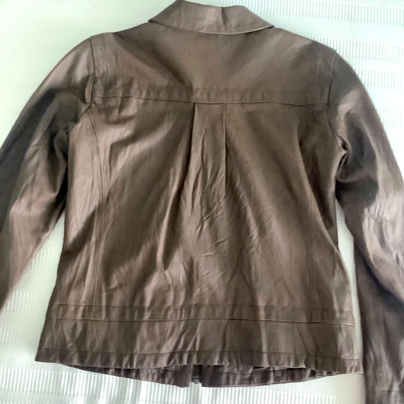 Burning Torch Aviator washable leather jacket Taupe Light Brown Cocoa sz S 2-4 - Picture 5 of 10